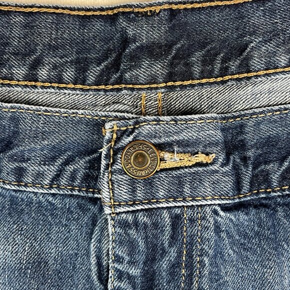 Levi's 569 Jean Shorts Jorts Blue Size 44 Medium Wash Denim High Rise Pockets - Picture 8 of 13